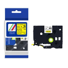 5 шт. Совместимость для Brother HSe 631 термоусадочная трубка этикетка лента 11,7 мм* 1,5 м черный на желтом HS2-631 для Brother p сенсорный принтер