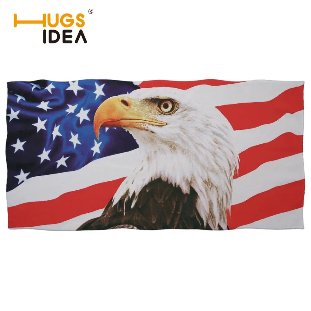 

HUGSIDEA 75x150cm American Eagle Print Bath Towel for Men Women Soft Large Beach Towels Absorbent Drying Travel Gym Sports Towel
