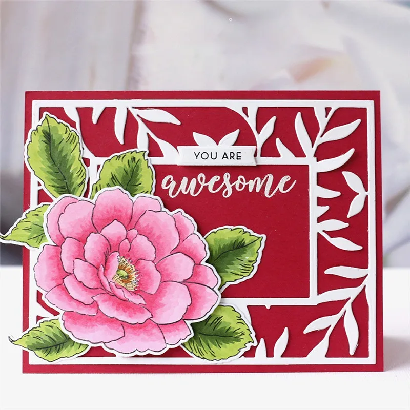 

GJCrafts Flower Stamp and Die Sets Cutting Dies New 2019 for Scrapbooking Card Making Album Embossing Crafts Dies Stamp Sets