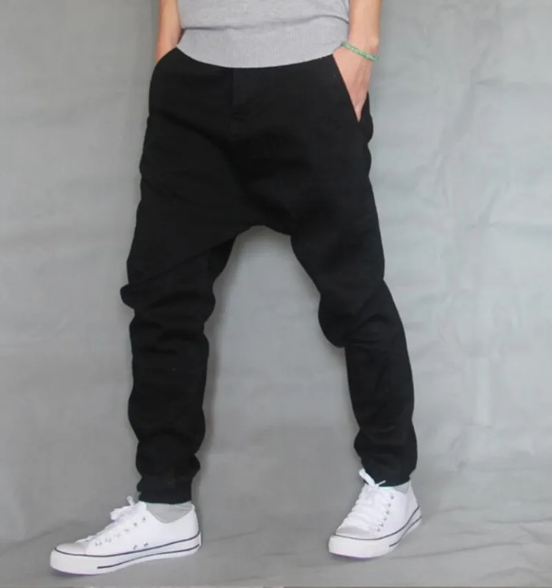 Мешковатые джинсовые брюки в стиле хип-хоп с рисунком белки, мужские джинсы для скейтборда с заниженным шаговым швом, мужские свободные шаровары для бега, черные Стрейчевые брюки A60508
