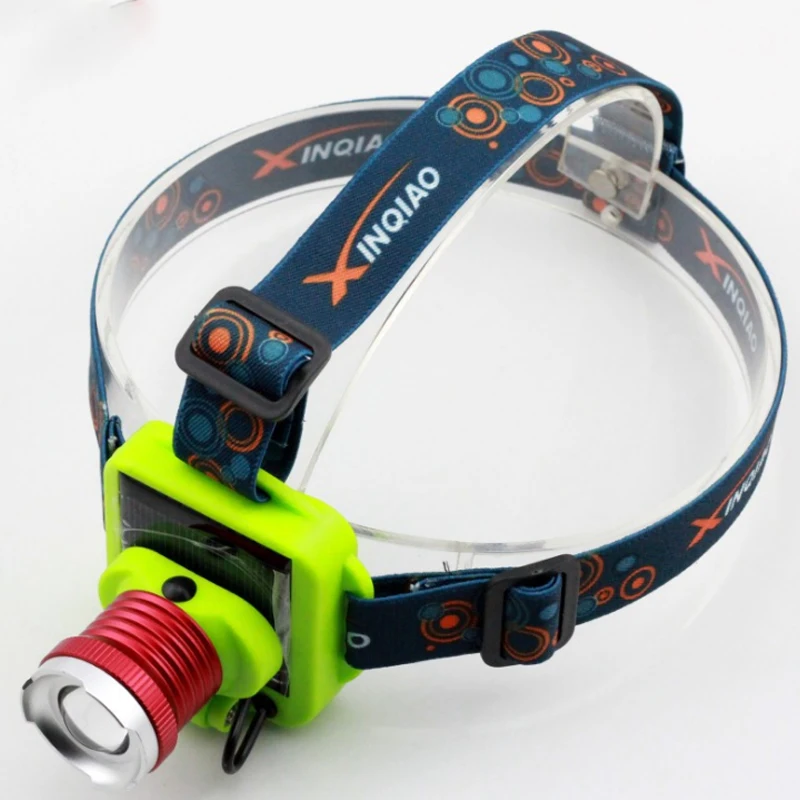 

led Solar Headlight Frontal Led Rechargeable Headlamp Torch For Fishing Hunting Head Lamp Build-in Battery