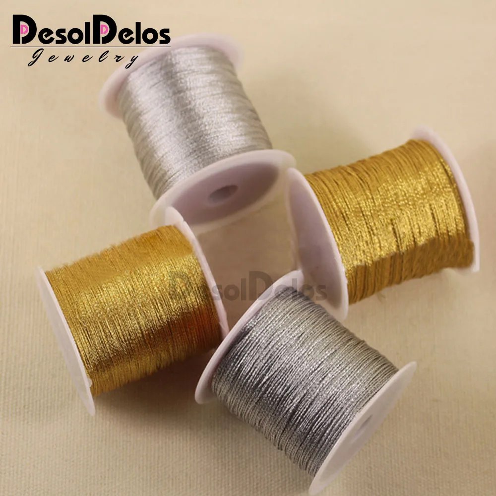 

DD 0.2mm 0.4mm 0.6mm 0.8mm 1mm Gold And Silver Nylon Cord Thread String Rope Bead DIY Rope Bead Necklace Bracelet Making