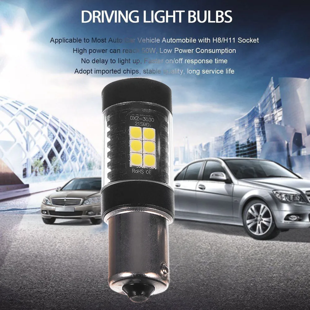 

2PCS Car Fog Lamp Waterproof 3030 21SMD 1156 High Power 6500K Super White LED Fog Lights Driving Bulbs Driving Fog Lamp Bulbs