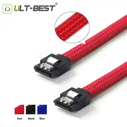 ULT Лучший 5 шт. 50 см SATA 3,0 III SATA3 7pin кабель для передачи данных 6 ГБ/сек. SSD Кабели HDD жесткий диск шнур с нейлон Премиум рукавами