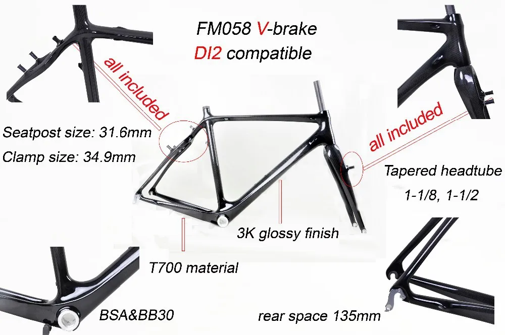 Top Baolijia FM058 china carbon bicycle frame cyclocross bicycle cabon CX frame with V brake/cantileve brake 10 Top Baolijia FM058 china carbon bicycle frame cyclocross bicycle cabon CX frame with V brake/cantileve brake 10