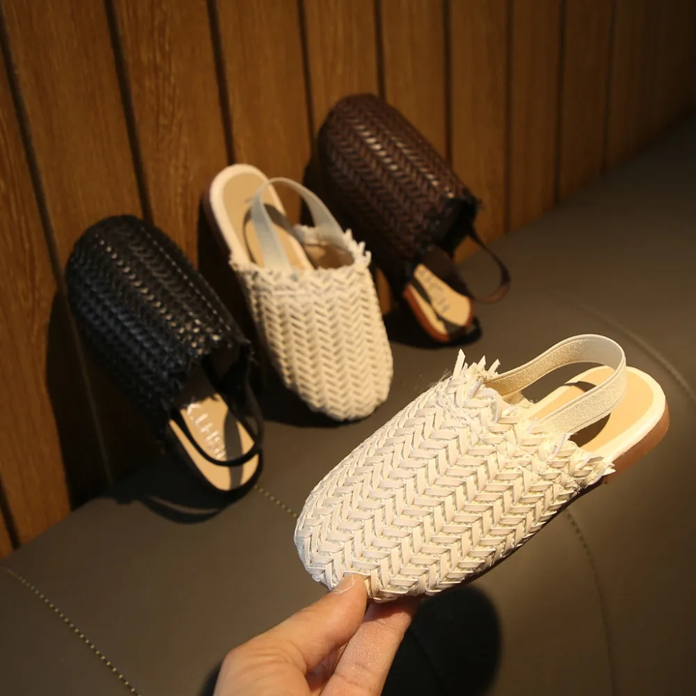2019 girls retro woven sandals shoes princess shoes sandals sandals slippers summer sandals for girls kids shoes+male 40J23 (1)