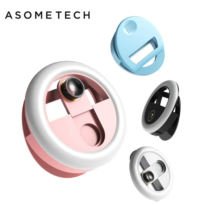 

Super Moblie Phone Selfie Ring Wide Angle Lens Beauty Light Fill Lamp Macro Photography Camera Shot Rechargeable LED Selfie Ring