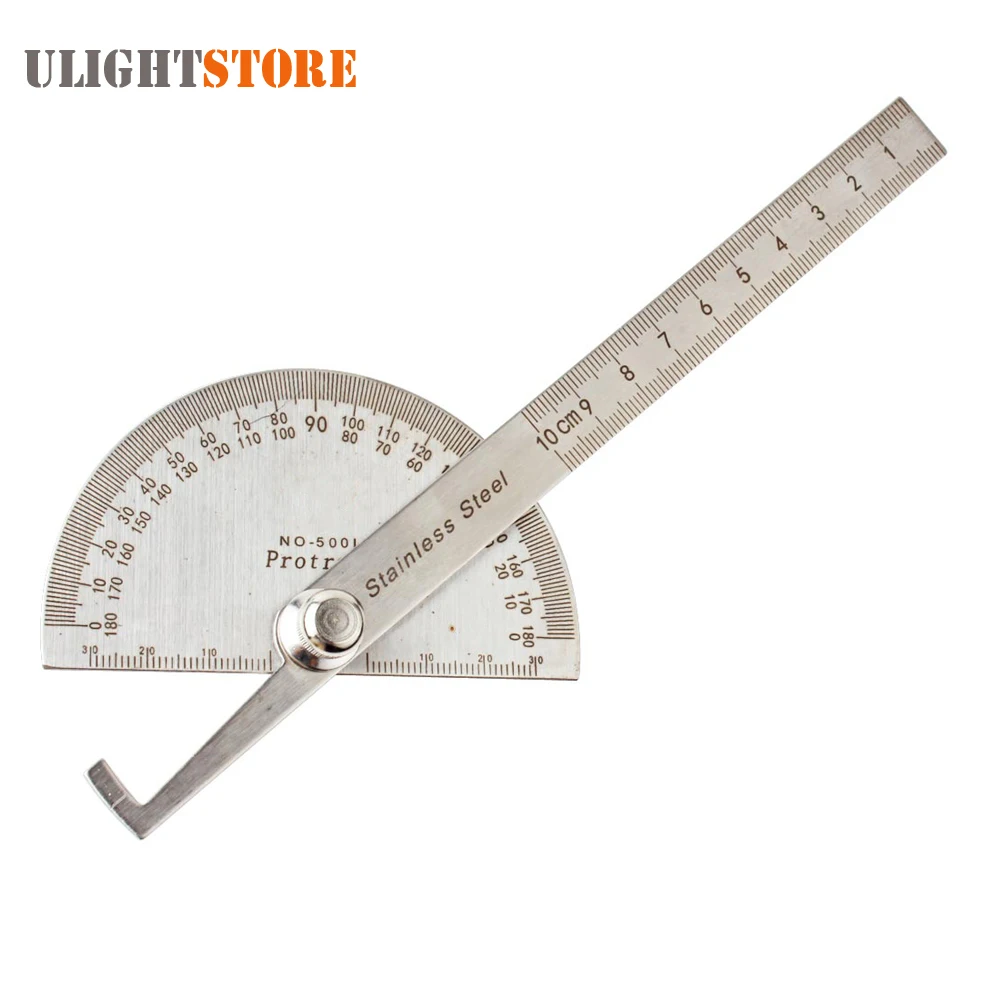 Stainless Steel 180 Degree Protractor Round Angle Finder Craft Ruler