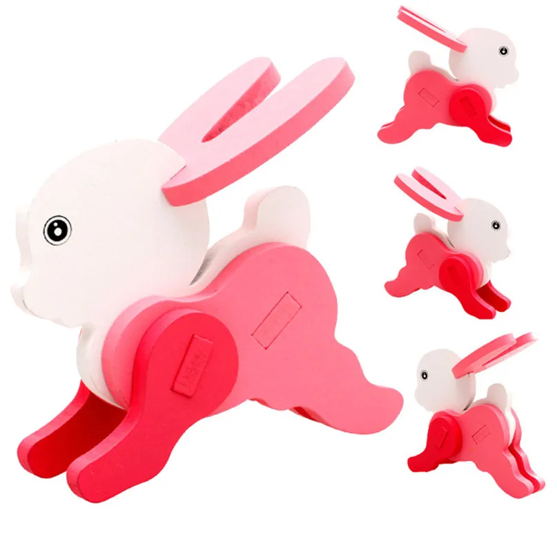 Montessori Mini 3D rompecabezas niños Educativos de madera divertido juguete colorido animales Jigsaw regalo Brinquedos Educativos alta calidad M5