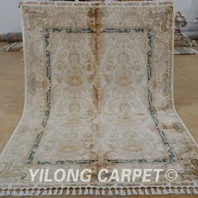 Yilong 5,6 'x8. 3' античный ручной работы персидский Тебриз ковер темно-синий ручной работы турецкий ковер(1808