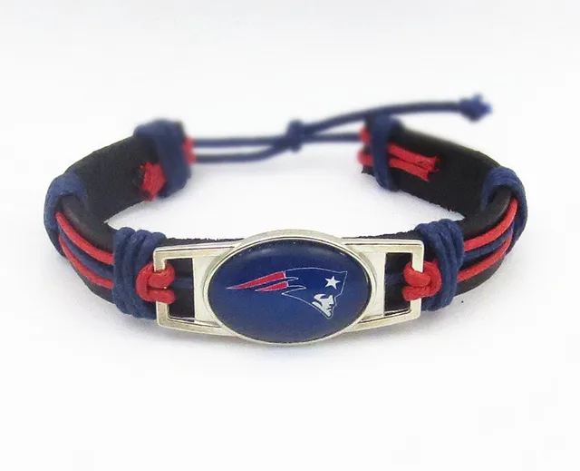 Drop Shipping New England Patriots Bracelet Adjule Genuine Drop Shipping New England Patriots Bracelet Adjule Genuine Leather Fashion Snap On Charm