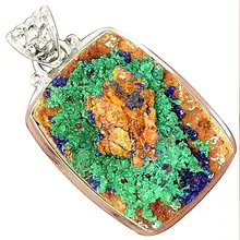 Lovegem Азурит DRUZY Подвеска 925 пробы серебро, мм 35 мм, AP2464