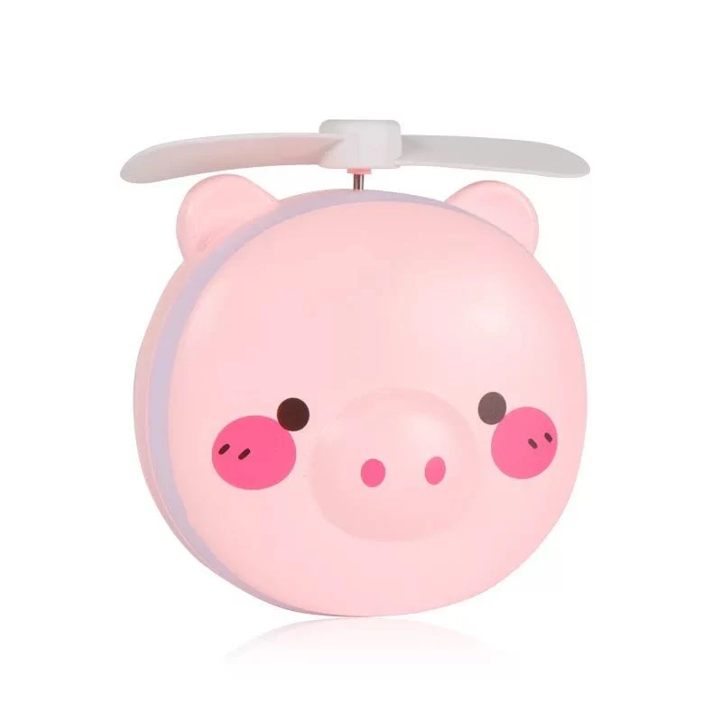 Portable Cartoon LED Light Makeup Mirror Multi-founction Portable Pocket Mini Animal Cute Makeup Mirror Fan Make Up Tools - Цвет: pink