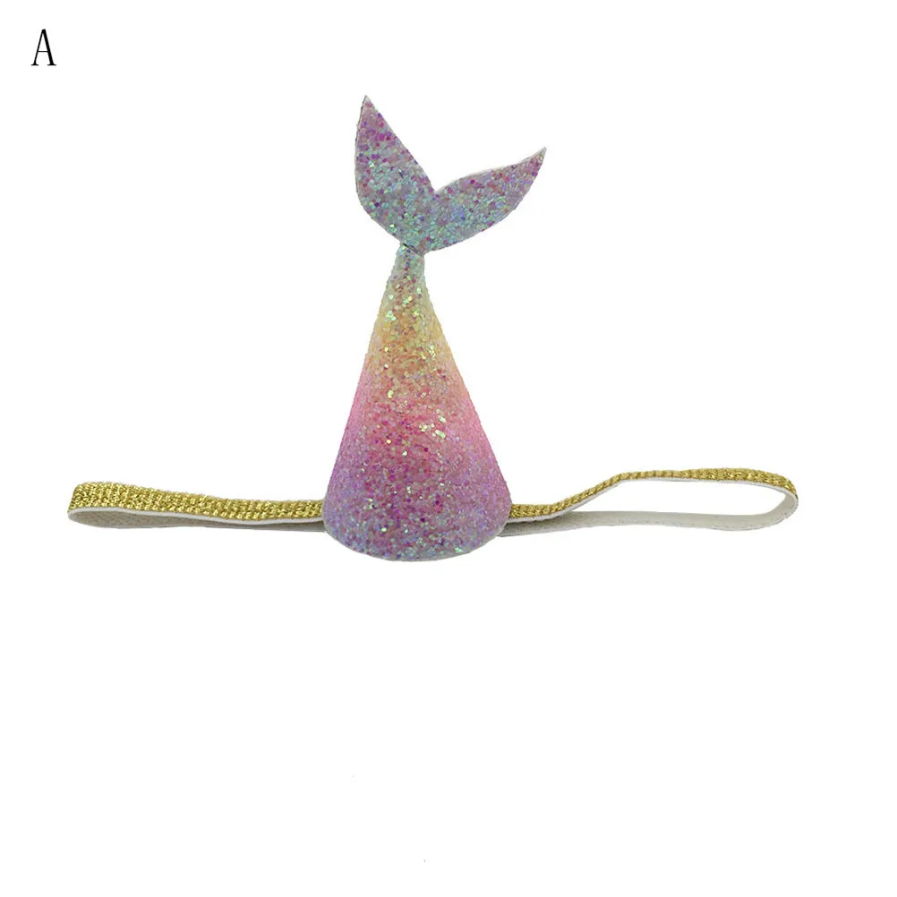 

1PCS Lovely Colorful Mermaid Hats Headdress DIY Mermaid Tail Hats Novelty Glitter Wedding Girl Kids Birthday Party Decorations