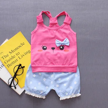 

Baby Outfits Newborn Girs Cartoon Print Tops Dot Short Pants 2PC Sets Toddler Infant Kids Fashion Summer Clothes