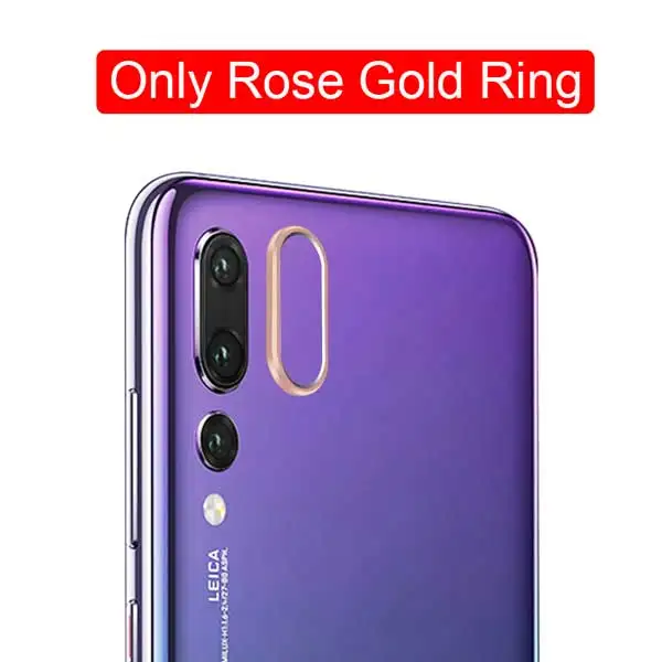 Only Rose Gold Ring Защитное стекло для камеры huawei P20 P30 Pro, закаленное стекло+ металлическое защитное кольцо для объектива камеры заднего вида, полное покрытие для huawei P20 - Цвет: Only Rose Gold Ring