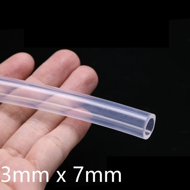 

Transparent Flexible Silicone Tube ID 3mm x 7mm OD Food Grade Non-toxic Drink Water Rubber Hose Milk Beer Soft Pipe Connect