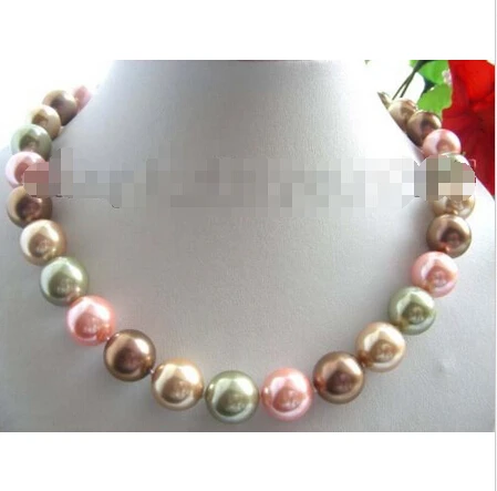 

Free shipping >>>>>>Natural 14mm Multicolor Round Shell Pearl Necklace!
