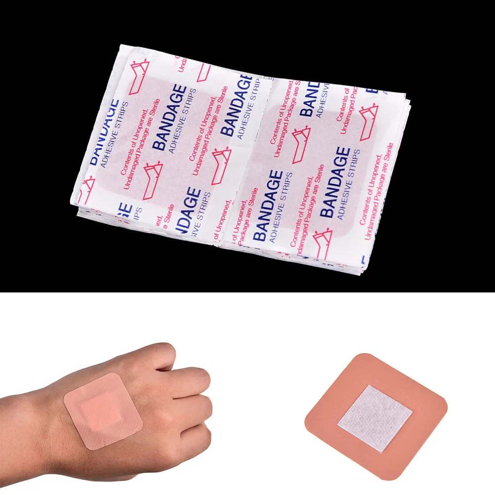 20Pcs Square Band Aid Disposable Sticking Plaster Bandage Waterproof Breathable Essential Hemostasis First Aid Family Pack