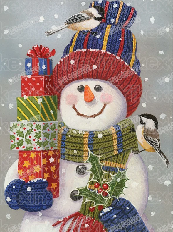 

Full Round Drill 5D DIY Diamond Painting "Christmas Snowman Gift" 3D Embroidery Cross Stitch 5D Decor