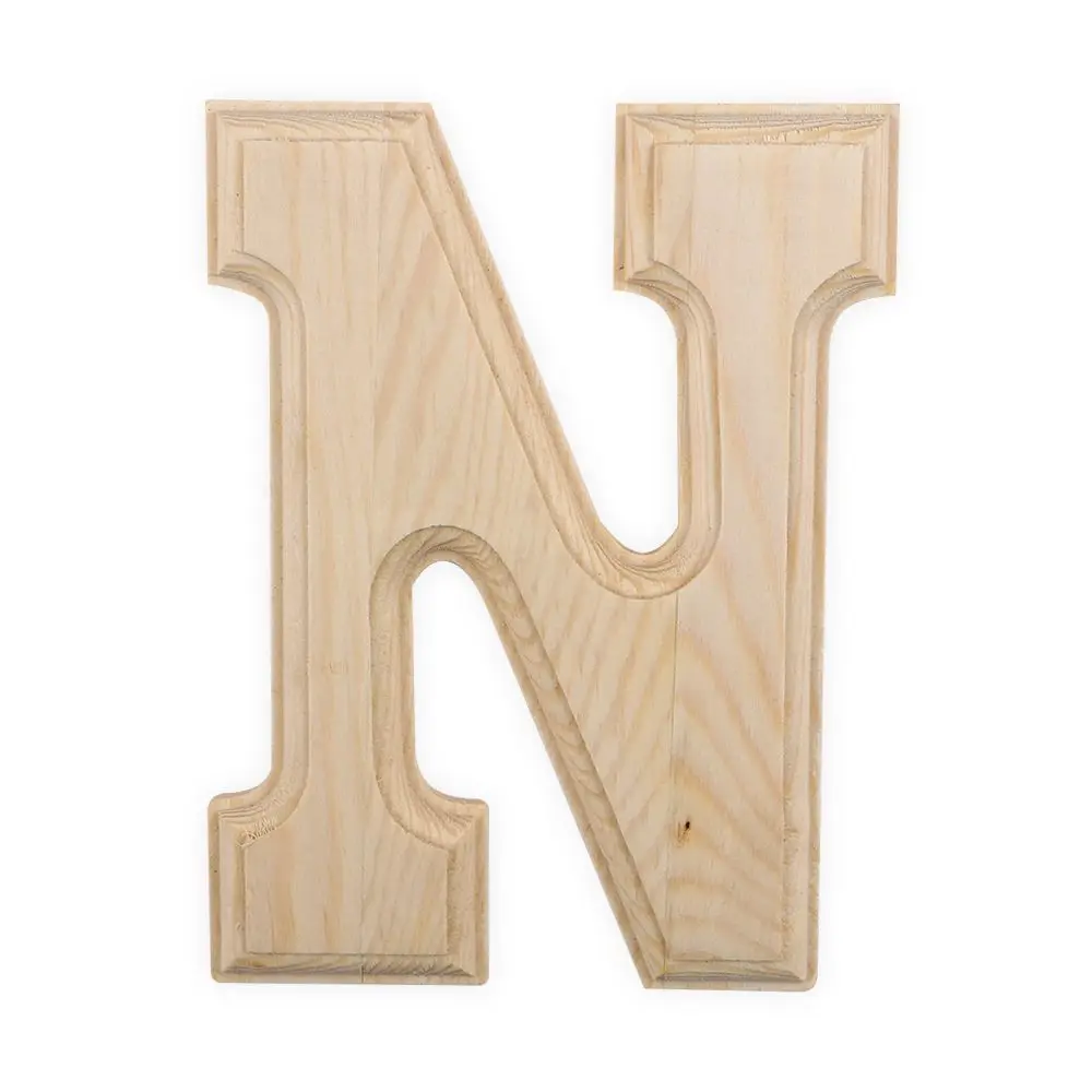 Wholesale 15cm High Wood Wooden Letters A To Z Alphabet Birthday Gift Bridal Wedding Party Home Decorations Freestaning Letter - Цвет: N