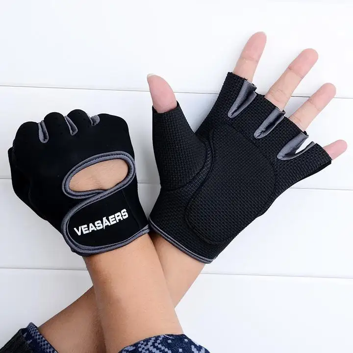 1 пара, мужские и женские перчатки для тяжелой атлетики с полупальцами, Перчатки для фитнеса, упражнений, тренировок, тренажерного зала, многофункциональные спортивные перчатки - Цвет: Dark Gray
