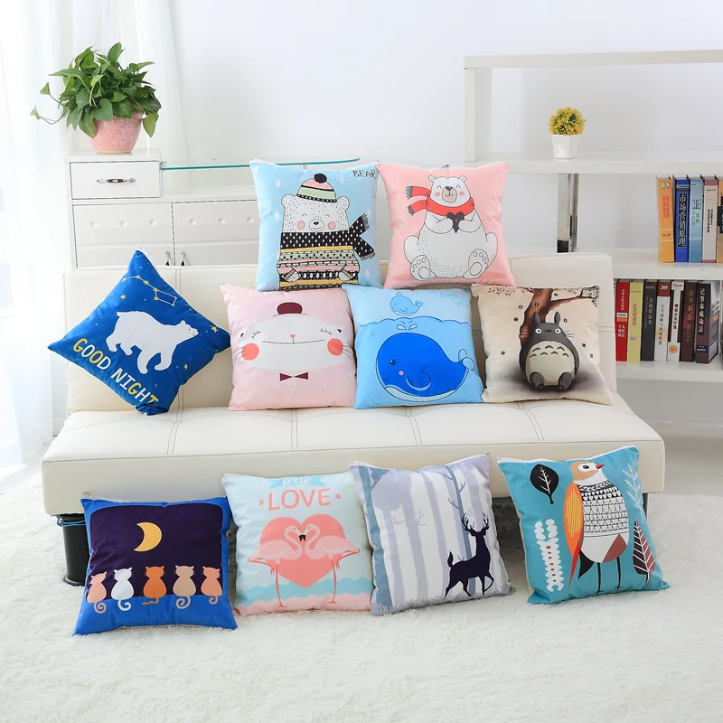 

Cartoon Animal Unicorn Giraffe Sofa Car Waist Decorative Throw Pillows Case Cushion Cover 45x45cm Llama Alpaca Party Home Decor