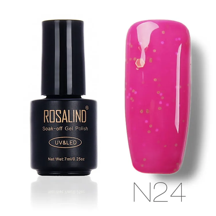 ROSALIND гель 1S 7 мл Сырная серия 24 цвета Гель-лак долговечный замачиваемый Гель-лак для ногтей Гель-лак для дизайна ногтей - Цвет: N24