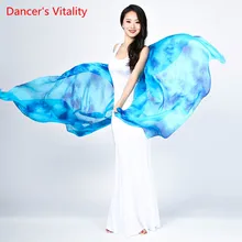 Персонализированные Танцы Живота Шелковые Фаты Рука Бросив Платок Желтый Шарф красный синий черный Градиент