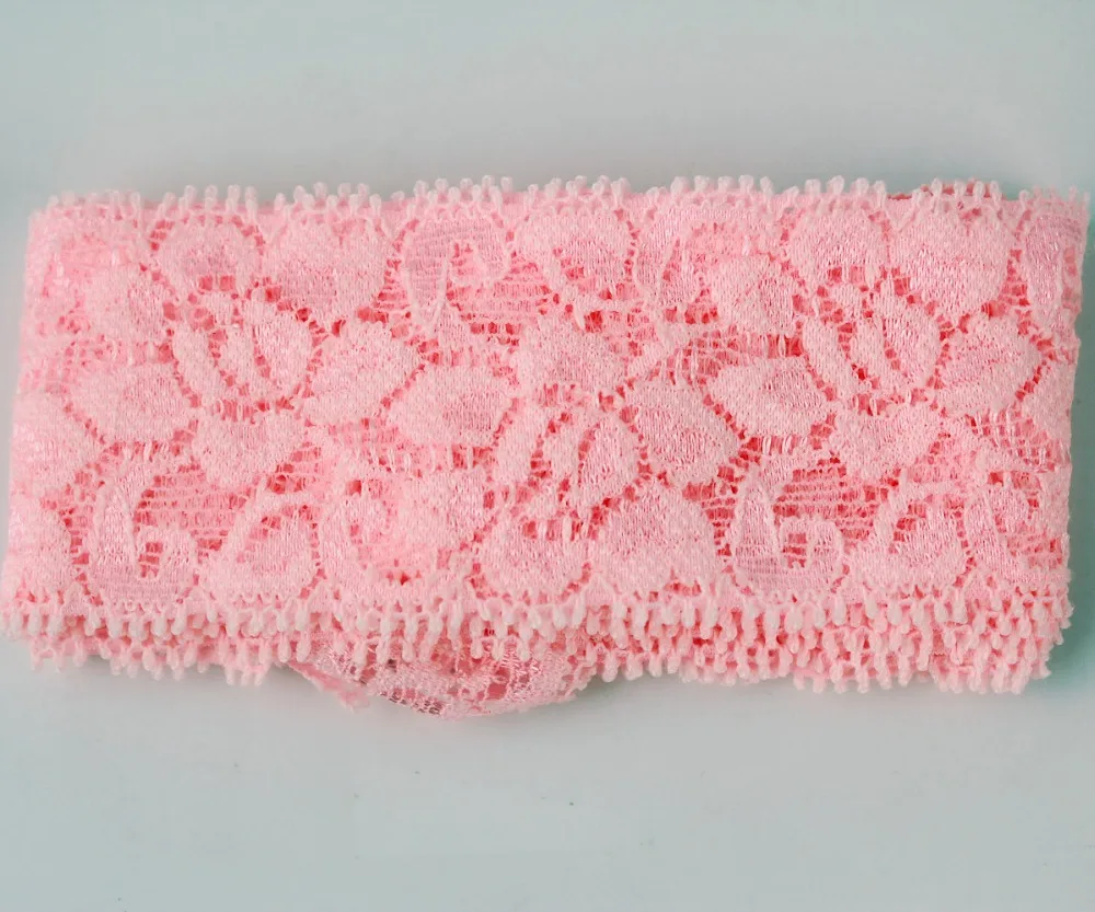 1.5'' 38 mm elastic embroidered lace ribbon stretch lace trimmings