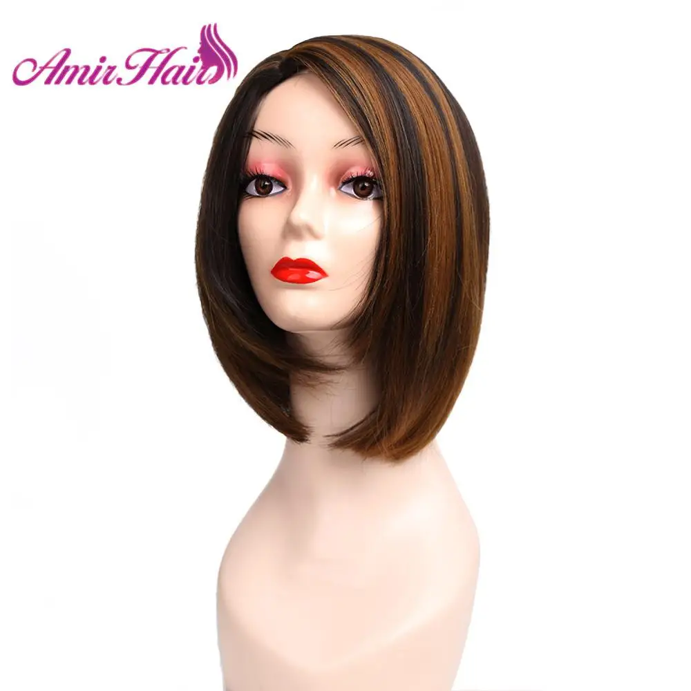 

Short Bob Wig For Women Black Straight Wig Synthetic Hair Side Part Heat Resistant Fiber Glueless Ombre Blonde Brown Cosplay wig