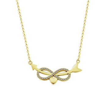 

10PCS NEW Charms Arrow Necklaces Pave Austrian Rhinestone Infinity Pendant Necklace For Women Fashion Jewelry Gift