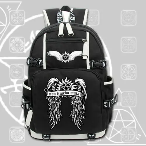 SPN рюкзак Supernatural ранец Packsack школьный студенческий рюкзак на молнии для ноутбука