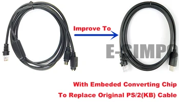

2pcs Wedge KB PS2 to USB BarCode Scanner Cable 2M(7ft) For Honeywell Metrologic MS7120 MS5145 MS9590 MS9540 MS9520 MS9535 MS1690
