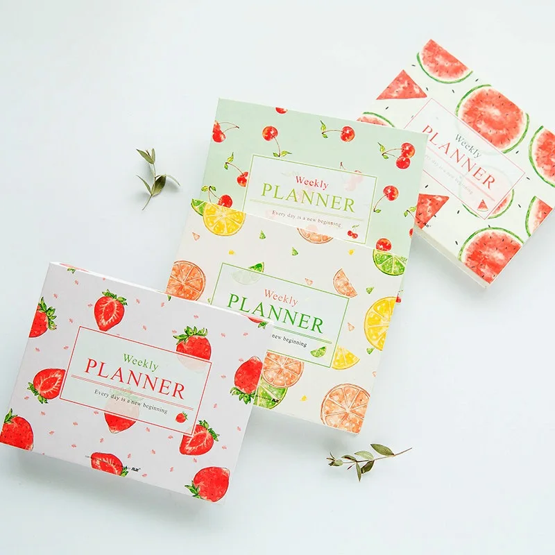 

Big Fruit" Weekly Planner To Do List Notebook Study Agenda Coil Spiral Diary Journal Stationery Gift