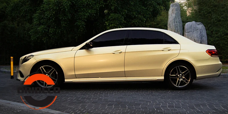 light golden brushed metallic chrome vinyl car wraps 3