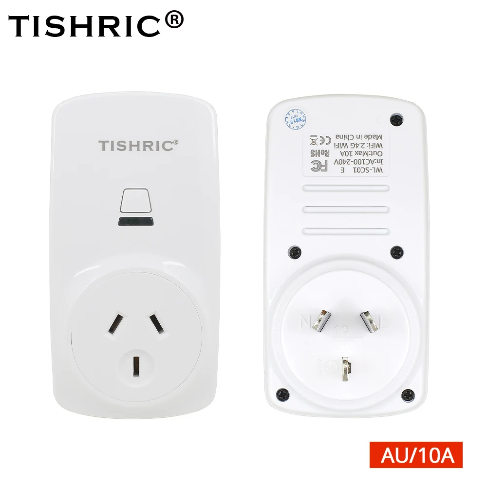 TISHRIC T30 умная вилка Wi-Fi ЕС/AU/FR/UK/US Евро адаптер 10A 220 V дистанционного Управление с Google дома Alexa Smart/WI-FI розетка - Цвет: AU Plug