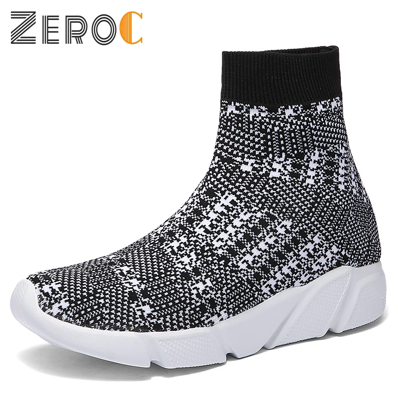 

Fashion Women Men Knit Upper Breathable Sport Shoes Sock Boots Woman Chunky Shoes High Top Running Shoes For Men Women