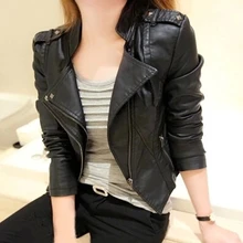 Осенняя мотоциклетная байкерская куртка из искусственной кожи, женская модная короткая Дизайнерская кожаная куртка-Блейзер, замшевая Повседневная ветровка в стиле панк S2672