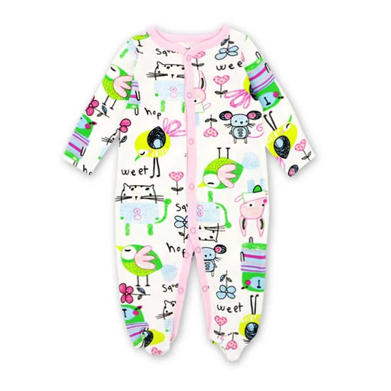 Детские комбинезоны; Одежда для новорожденных девочек и мальчиков; детские пижамы с длинными рукавами из хлопка; комплекты для малышей с рисунком - Цвет: q3