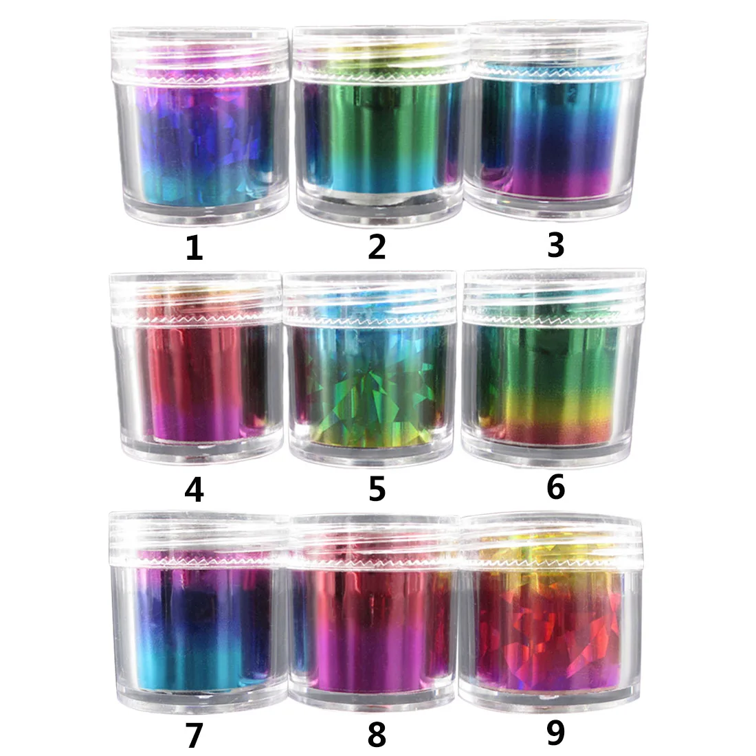 

Gradual Change Rainbow Gradient Starry Nail Foil 1PC 2.5*100cm Decoration Nail Paper Decals Multicolor Manicure Nail Art Sticker