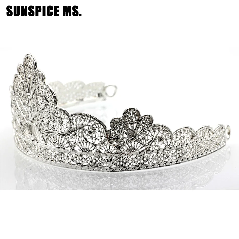 Acessórios de Jóias de Cabelo Sunspicems Ouro Flor Nupcial Coroa Strass Tiaras Feminino Casamento Beleza Rainha Fase Presente 5 High Quality Joias e Acessórios