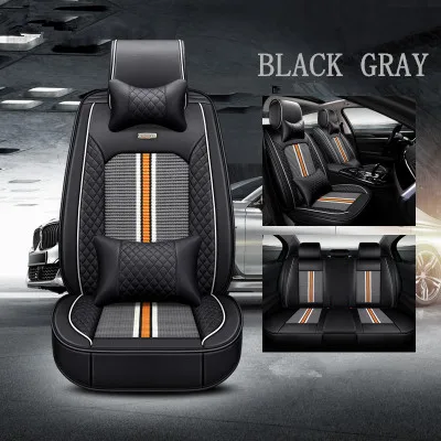 Хорошее качество! Полный комплект автомобильных чехлов для сидений Honda HR-V- дышащие прочные чехлы для сидений для HRV - Название цвета: Black gray