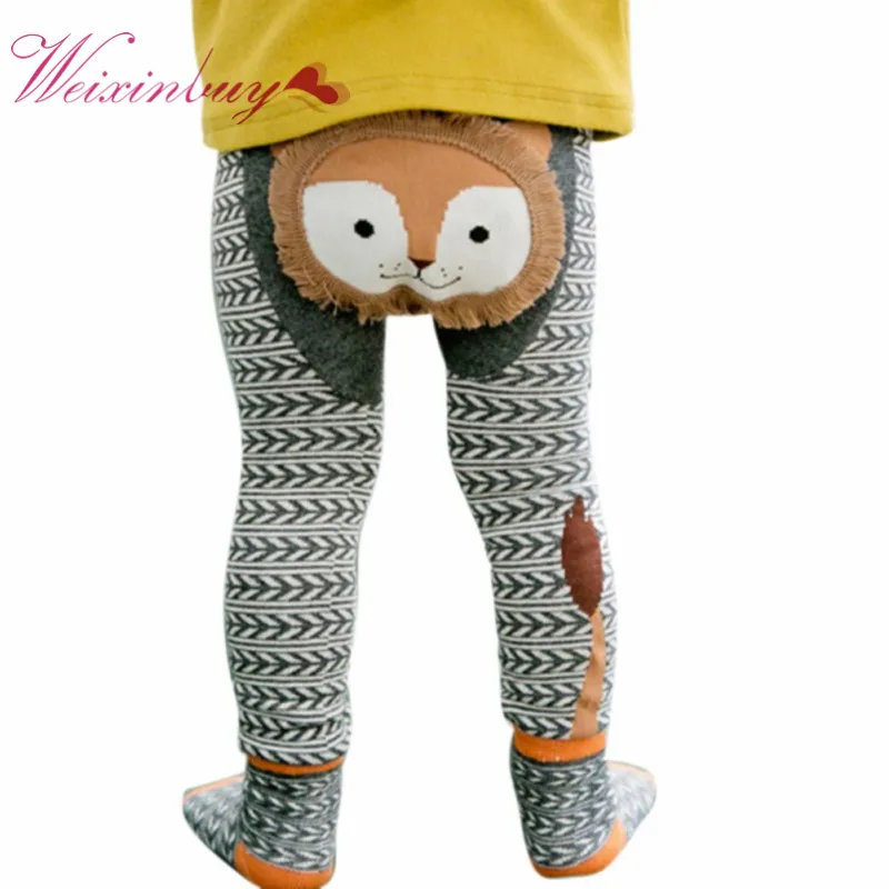 

Cartoon Baby Boys Girls Leggings Autumn Winter Warmer Cotton PP Pants Trousers+Socks 0-6Y