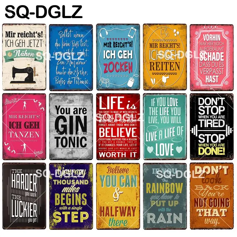 

[SQ-DGLZ]ICH GEH... Tin Sign Wall Pub Bar Club Decor Inspirational Text Metal Crafts Plaques Art Poster Life Words Metal Signs