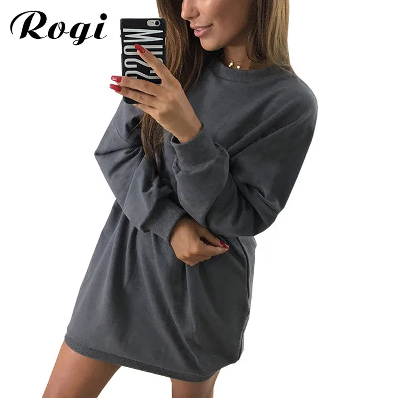 

Rogi Hoodies Dress Women 2019 Spring Long Sleeve Jumper Sweatshirt Mini Dress Female Ladies Party Dresses Vestidos Kleider Damen