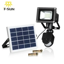 T-SUNRISE Solar Flood lLight 10W Outdoor Lighting Solar Floodlight Motion Sensor Waterproof IP65 Solar Spotlights Garden Lamp
