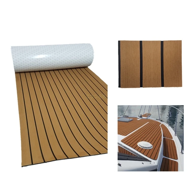 

2400*1200*6mm EVA Yacht Teak Foam Sheet Mat Flooring Self-Adhesive Marine Decking Sheet For Cruise ship deck anti-slip floor mat