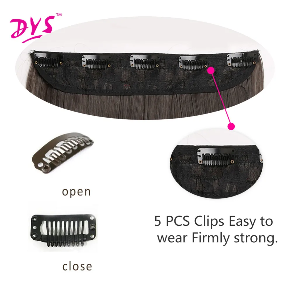 Deyngs 5 Clips in Hair Extensions One Piece Long Wavy Synthetic Wig High Temperature False Hair Hairpieces for Women 24Inch