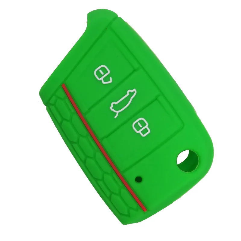 Car Accessories Key Case Key Bag For Volkswagen For VW Golf 7 mk7 Good Quality Silicone Key Portector Case Key Cover 3 Buttons (2)